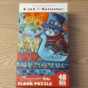 Oxana Zaika Cat With Goose Kids Floor Puzzle 48 Really Big Pieces